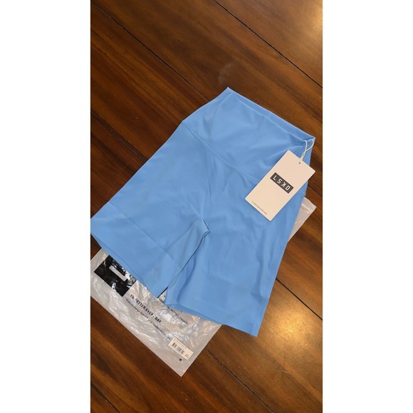 LSKD Elixir Mid‎ Short Tight Azure Blue Women's XS, 6in Shorts, NWT, New - Picture 7 of 11